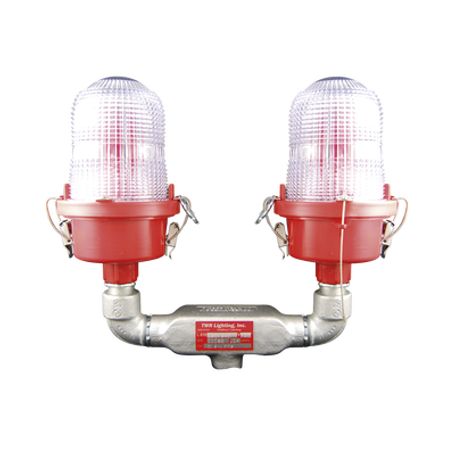 Lámpara De Obstrucción Roja Tipo L810 Doble Led De Baja Intensidad (12  24 Vcc). 