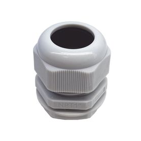 conector plástico blanco tipo glándula para rosca npt 1 210788