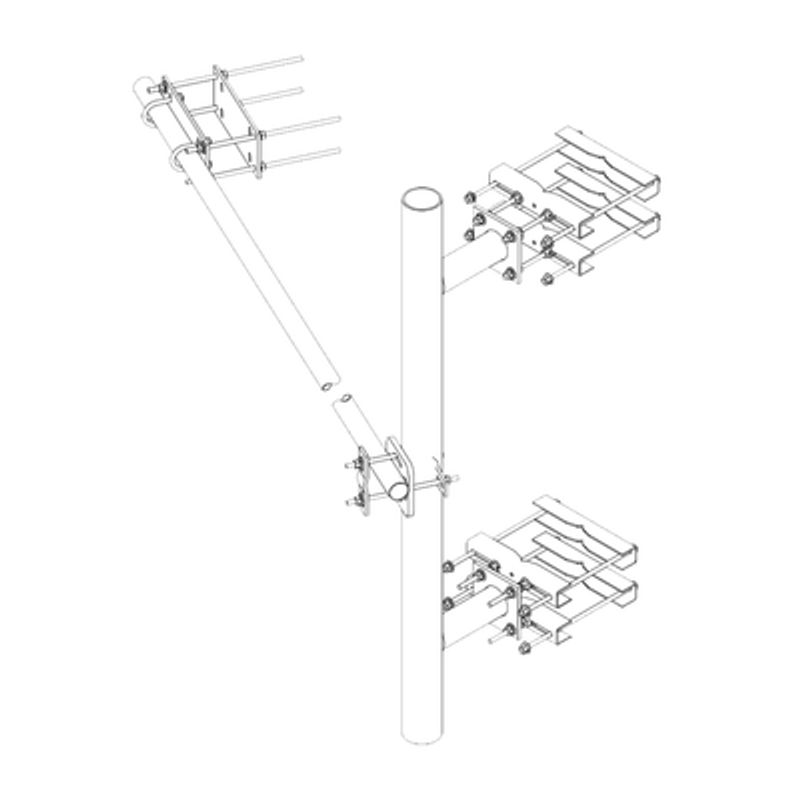 Montaje Lateral Reforzado Con 30 Cm De Separación . Mástil De 41/2 X 72 (114 Mm X 1.8 M). 