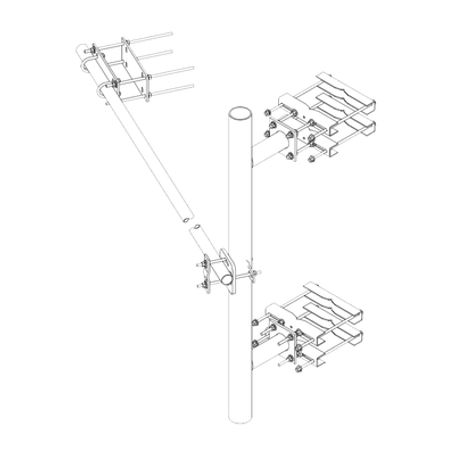 Montaje Lateral Reforzado Con 30 Cm De Separación . Mástil De 41/2 X 72 (114 Mm X 1.8 M). 