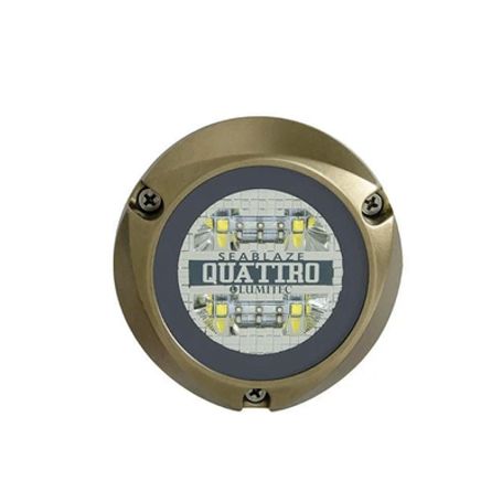 luz led marina sumergible seablaze quattro emite luz multicolor de 2000 lúmenes fabricada en bronce naval con grado de protecci