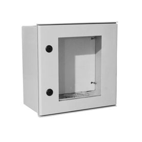 gabinete de poliéster ip65 puerta transparente uso en intemperie 400 x 400 x 200 mm con placa trasera interior de plástico incl