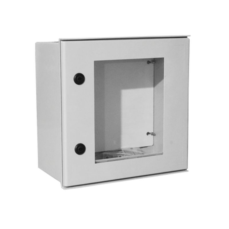 Gabinete De Poliéster Ip65 Puerta Transparente Uso En Intemperie (400 X 400 X 200 Mm) Con Placa Trasera Interior De Plástico (in