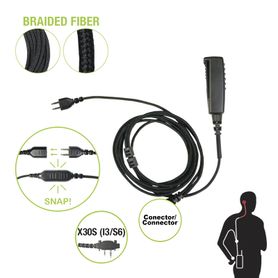 cable para micrófono audifono snap intercambiable con conector para radios icom con conector de 2 pines