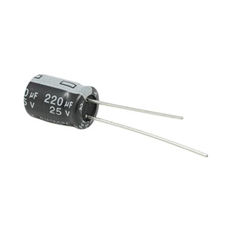 capacitor electrolitico de aluminio radial de 220 µfd 25 vcc 105 °c 8 x 11 mm 