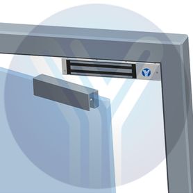 yli mbk180u  sopote u para contrachapa magnetica para uso en puertas de vidrio sin marco compatible con ym180 de 350 lb31711