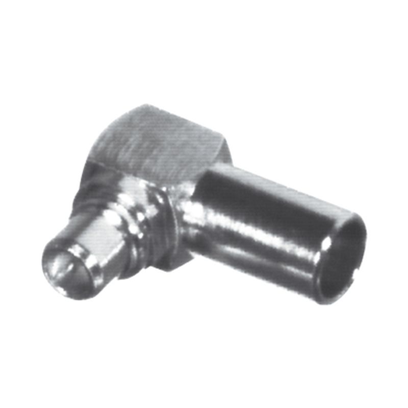 Conector Mmcx Macho En Ángulo Recto Para Soldar En Cable Semirigido De 0.085 Grupo Sr1 Oro/ Oro/ Teflón.