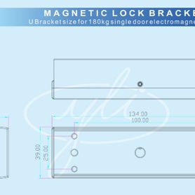 yli mbk180u  sopote u para contrachapa magnetica para uso en puertas de vidrio sin marco compatible con ym180 de 350 lb31711
