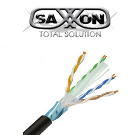 Saxxon Oftpcat6copext  Bobina De Cable Ftp Cat6 100 Cobre/ 305 Metros/ Blindado/ Color Negro/ Uso Exterior/ Ideal Para Cableado 