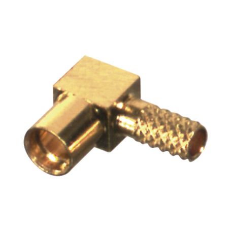 Conector Mmcx Hembra En Ángulo Recto De Anillo Plegable Para Cable Rg174/u Grupo B Oro/ Oro/ Teflón.