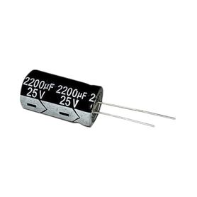 capacitor electrolitico en aluminio radial de 2200 µfd 25 vcc 105 °c 13 x 25 mm