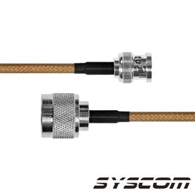 cable coaxial rg142u de 110 cm con conectores bnc macho a n macho