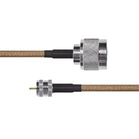 jumper de cable coaxial rg142u de 180 cm y conectores n macho a miniuhf macho