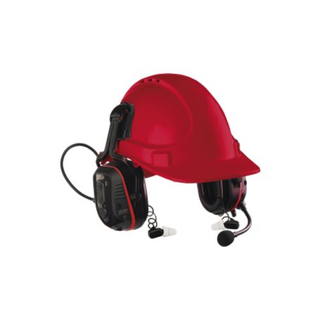 los únicos protectores auditivos  intrinsecamente seguro con doble protección de ruido con casco con comunicación incorporada