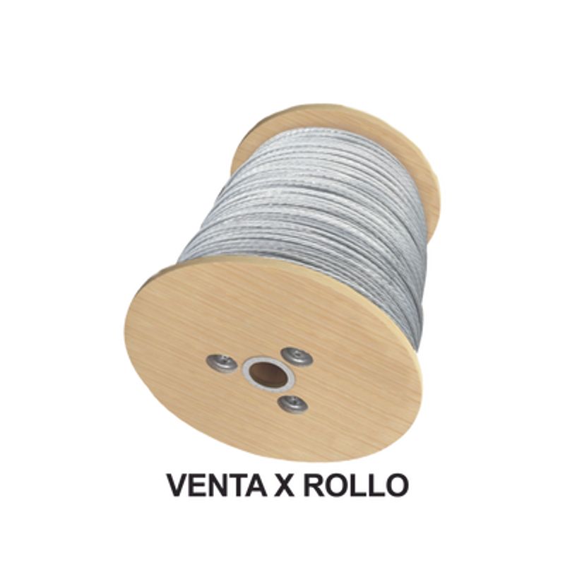 Rollo De Retenida De 1/8 De Acero Galvanizado 7 Hilos (2000 Metros).