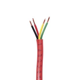 retazo de 28 metros de alambre 18 awg 4 conductores tipo fpl de color rojo para aplicaciones en sistemas de detección de incend