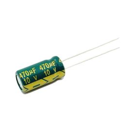 capacitor electrolitico de aluminio radial de 470 µfd 10 volt 105 °c 63 x 11 mm