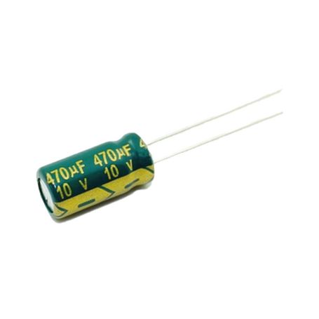 capacitor electrolitico de aluminio radial de 470 µfd 10 volt 105 °c 63 x 11 mm