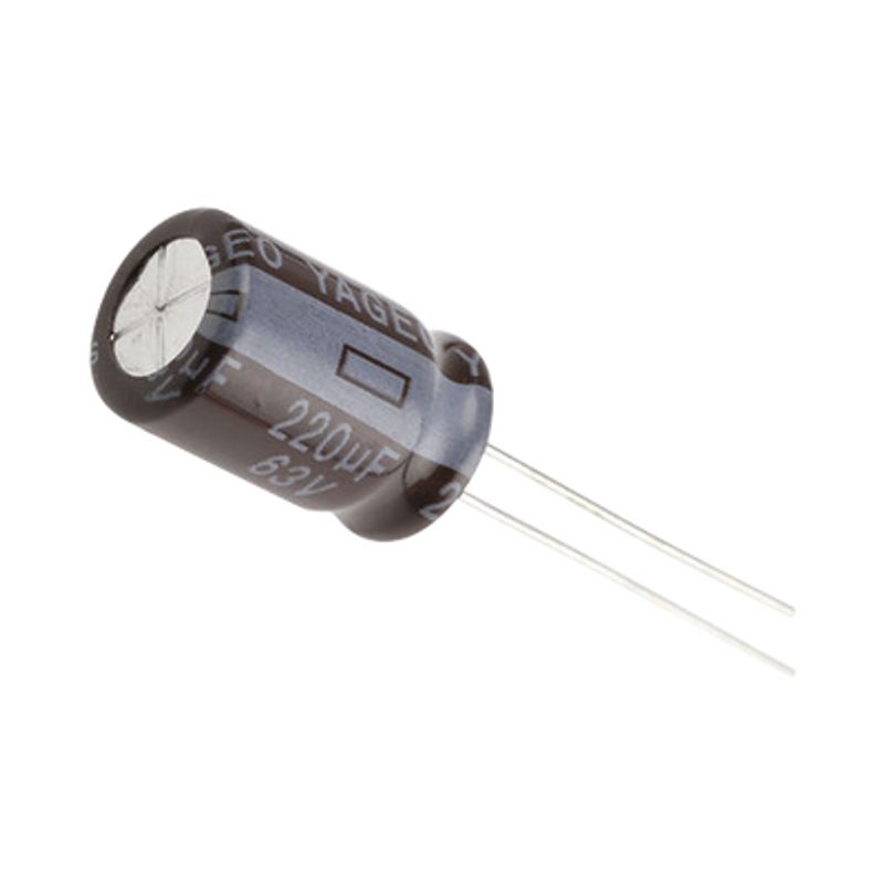 Capacitor Electrolitico De Aluminio Radial De 220 Μfd 63 Vcc 105 °c 10 X 15 Mm.