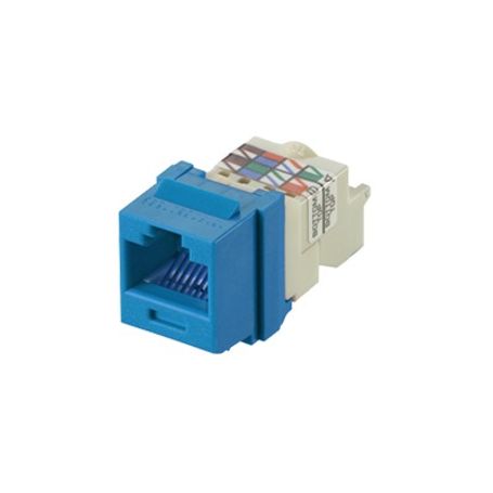 conector jack estilo tp tipo keystone categoria 6 de 8 posiciones y 8 cables color azul