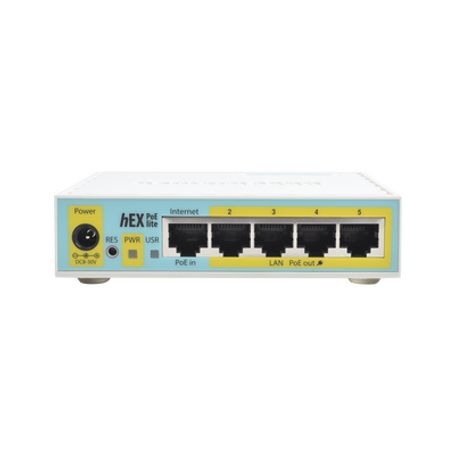 (hex Poe Lite) Routerboard 5 Puertos Fast Ethernet 4 Con Poe Pasivo 1 Puerto Usb