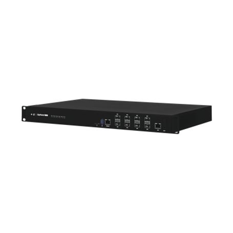 edgerouter infinity de 8 puertos sfp 10 g  1 puerto rj45 gigabit throughput 80 gbps 16 núcleos y 16 gb ram  fuentes de alimenta