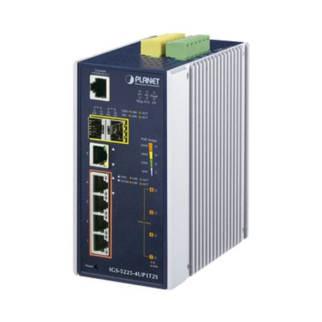switch industrial administrable 4 puertos gigabit cultra poe 8023afat 2 puertos sfp