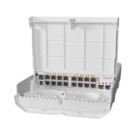 (netpower 16p) Switch Administrable Sistema Operativo Dual 16 Puertos C/poe 2 Puertos 10g Sfp Para Exterior