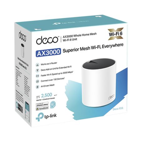 Router Inalámbrico Mesh Para Hogar/ Doble Banda Wifi 6 (ax) / 3 Puerto Gigabit / 2 Antenas Internas / Compatible Con Amazon Alex