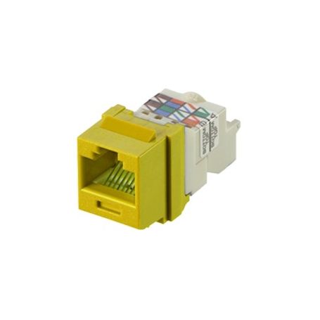 conector jack estilo tp tipo keystone categoria 6 de 8 posiciones y 8 cables color amarillo