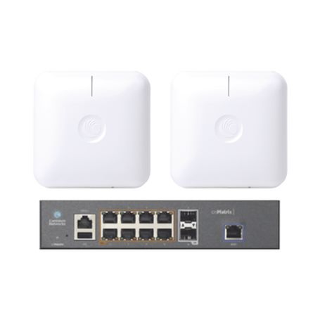 starter kit wifi empresarial de 2 access point ple410 y 1 switch poe ex1010p