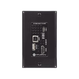 placa de pared con switcher y transmisor hdbaset con entradas hdmi y usbc con concentrador usb para integración de av209294