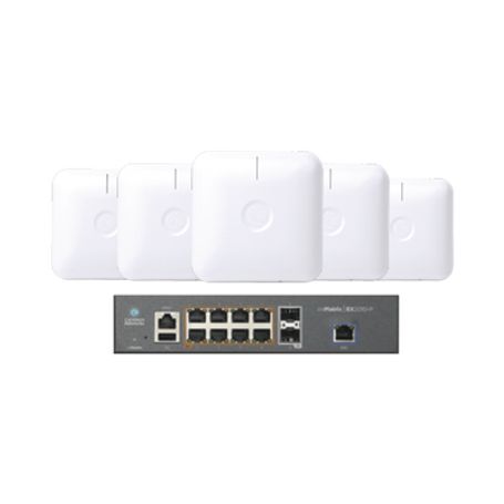 Starter Kit Wifi Empresarial De 5 Access Point Ple410 Y 1 Switch Poe Ex2010p