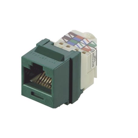 conector jack estilo tp tipo keystone categoria 6 de 8 posiciones y 8 cables color verde