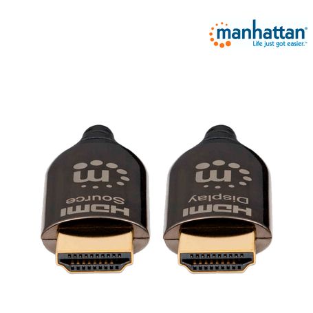 Manhattan 355445  Cable Hdmi Optico Activo Plenum De 50 Metros/ Resolución 4k60hz/ Soporta 3d Y Canal Ethernet/ Hdmi Macho A Mac