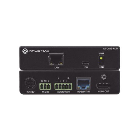 omega 4kuhd hdmi over hdbaset receiver with control audio output   and poe pow 