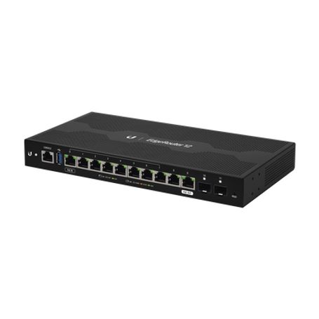 Edgerouter 12 Con 10 Puertos 10/100/1000 Mbps  2 Puertos Sfp Con Funciones Avanzadas De Ruteo