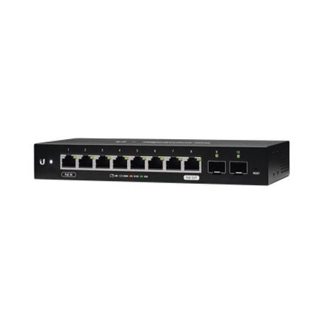 edgeswitch 10x administrable de 8 puertos gigabit poe passthrough  2 puertos sfp160541