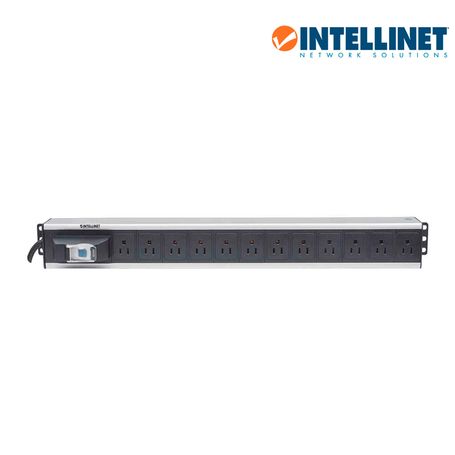 Intellinet 713955 Barra Pdu / 12 Cont. / Gabinetes Y Racks / Vertical / Interruptor Doble / Conta Cortos Circuitos