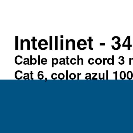 Intellinet 342605  Cable Patch / Cat 6 / 3.0 Metros (10.0ft) / Utp Azul / Patch Cord