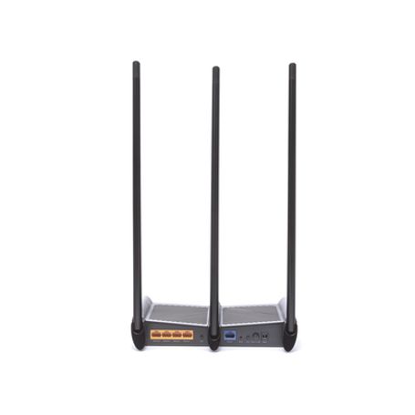 Router Inalámbrico De Alta Potencia 2.4 Ghz 450 Mbps 3 Antenas Externas Omnidireccional 9 Dbi 4 Puertos Lan 10/100 Mbps 1 Puerto