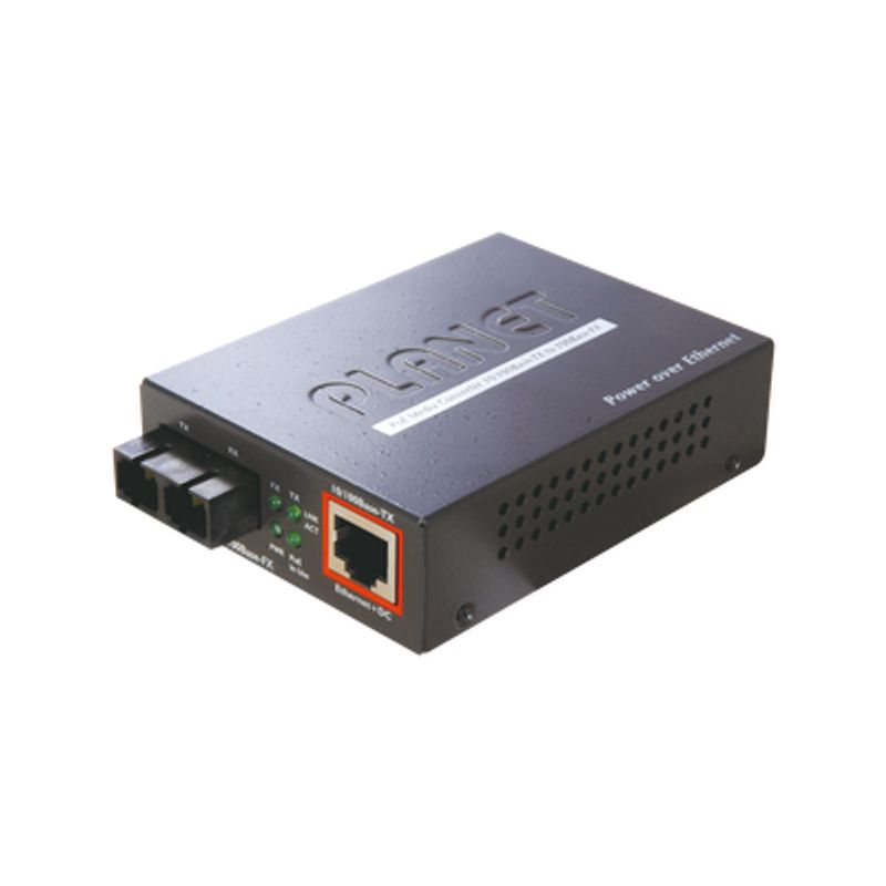 Convertidor De Medios 100 Mbps Utp Poe/fibra Óptica Monomodo Hasta 15 Km Conector Sc