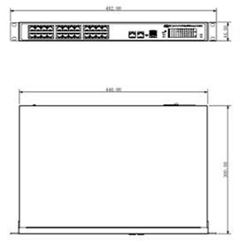 dahua dhpfs422624gt360  switch de 24 puertos poe gigabit administrable capa 2 360w totales poe  hipoe 2 puertos sfp 1001000 bas