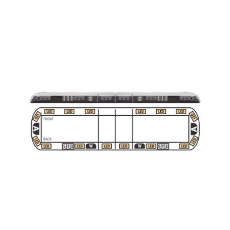 torreta ámbar de 60 vantage ™ 16 led   2 luces de trabajo 2 luces de callejón 2 luces de freno traseras y direccionales