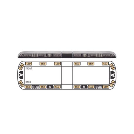 torreta ámbar de 54 vantage ™ 16 led   2 luces de trabajo 2 luces de callejón 2 luces de freno traseras y direccionales