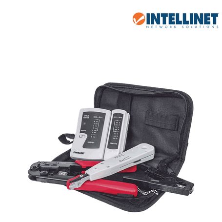 Intellinet 780070 Kit De Herramientas Para Red Con 4 Piezas Compuesto Por Probador De Cable Utp Ponchadora Pinza Crimpadora Y Pe