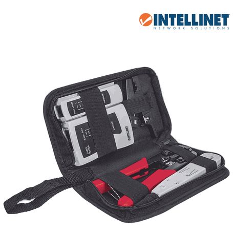Intellinet 780070 Kit De Herramientas Para Red Con 4 Piezas Compuesto Por Probador De Cable Utp Ponchadora Pinza Crimpadora Y Pe