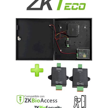 Zkteco C2260wrpack   Panel De Control De Acceso De Solo Tarjeta Para 2 Puertas Con Convertidor De 485 A Wiegand /  Controla Hast