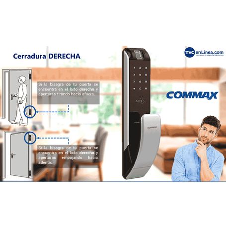 Commax Cdl210r  Cerradura Biométrica Inteligente Con Apertura Por Medio De Diferentes Validaciones Como Huella Pin O Tarjeta Mif