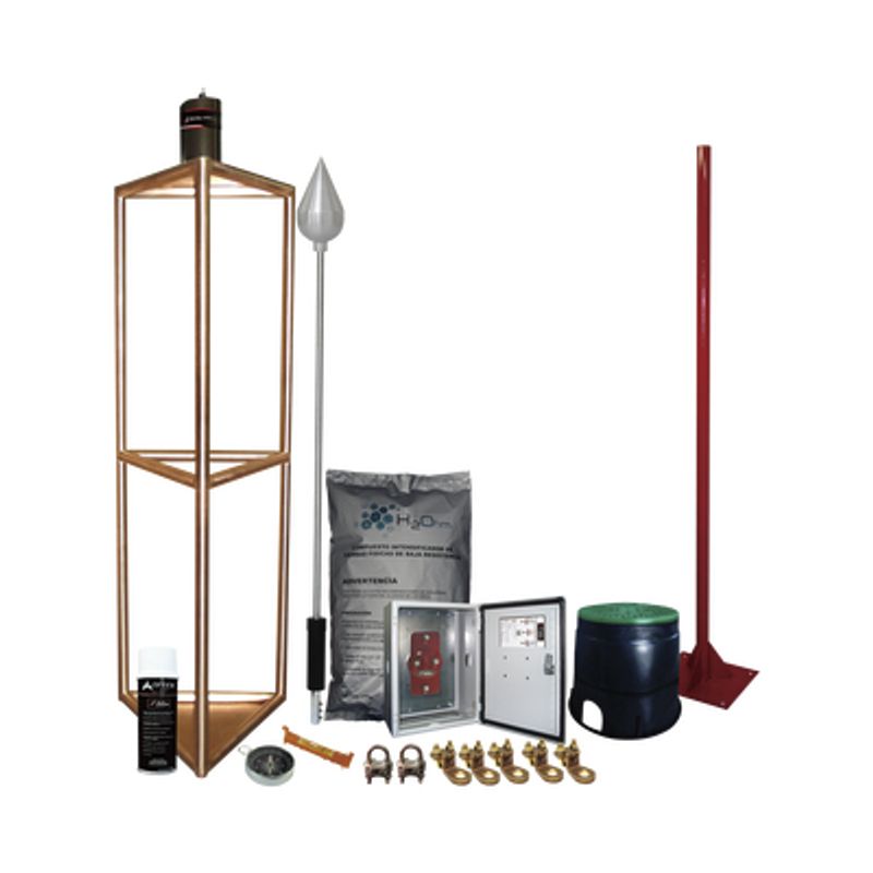 Kit Pararrayo Con Accesorios Para Protección De Diámetro De 300m.